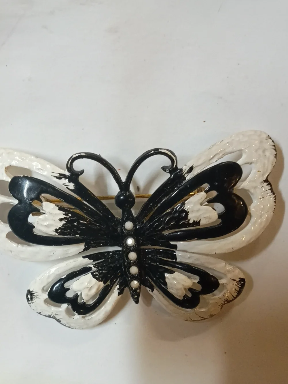 Black and White Butterfly Wall Hook - Decorative Metal Home Accent